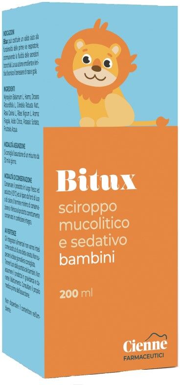 cienne distribuzione srl bitux sciroppo mucolitico e sedativo bambini 200 ml