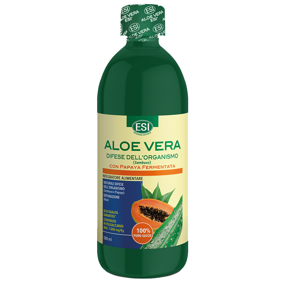 ESI Aloe Vera Difese Succo Papaya Depurativo e Per Difese dell’Organismo 500 ml