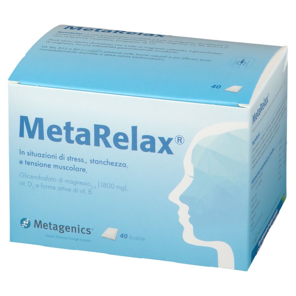 METARELAX Nuova Formula Integratore Alimentare Stress e Tensione Muscolare 40 Bustine