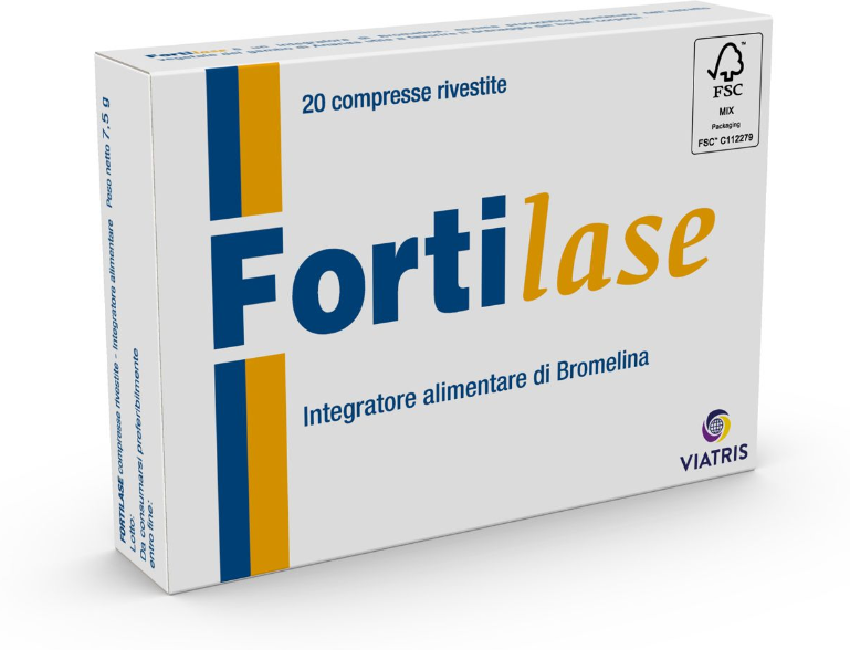 FORTILASE Integratore Antinfiammatorio con Bromelina 20 Compresse