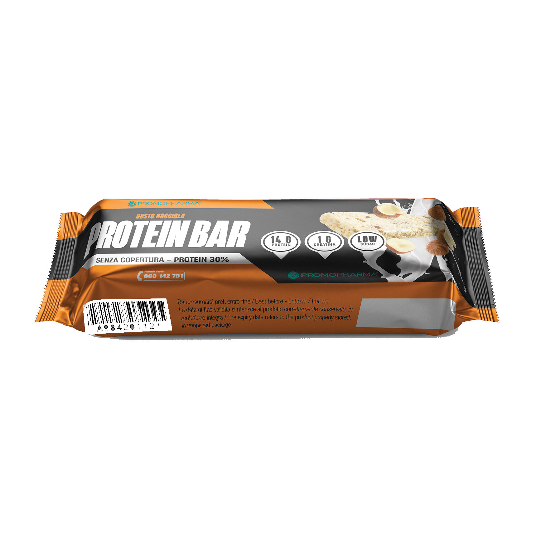 PROMOPHARMA Protein bar 30% senza copertura nocciola 45 g