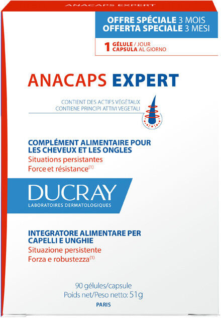 Ducray Anacaps Expert Integratore Per Unghie e Capelli 90 Capsule