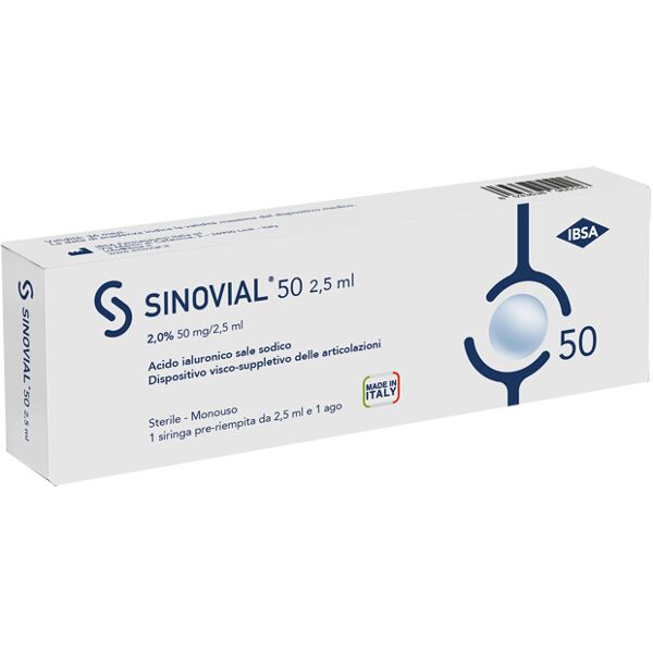 sinovial siringa intra-articolare 50 acido ialuronico 2% 50 mg/2,5 ml 1 fs + ago gauge 21 1 pezzo