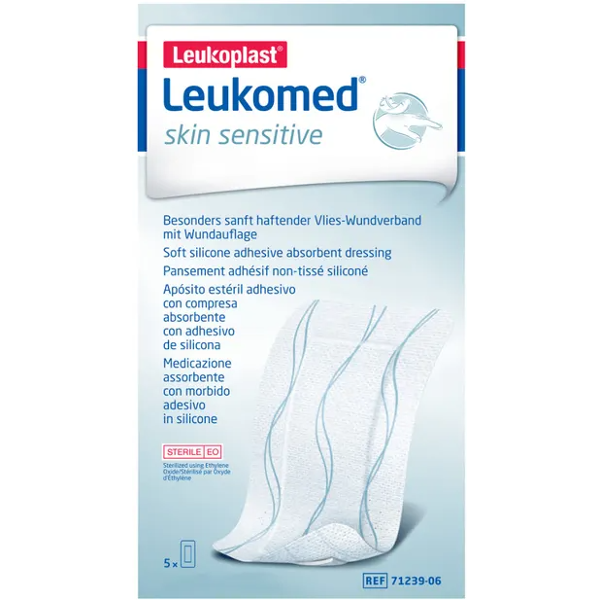 leukomed leukoplast skin sensitive medicazione adesiva 5 x 7,2 cm 5 pezzi