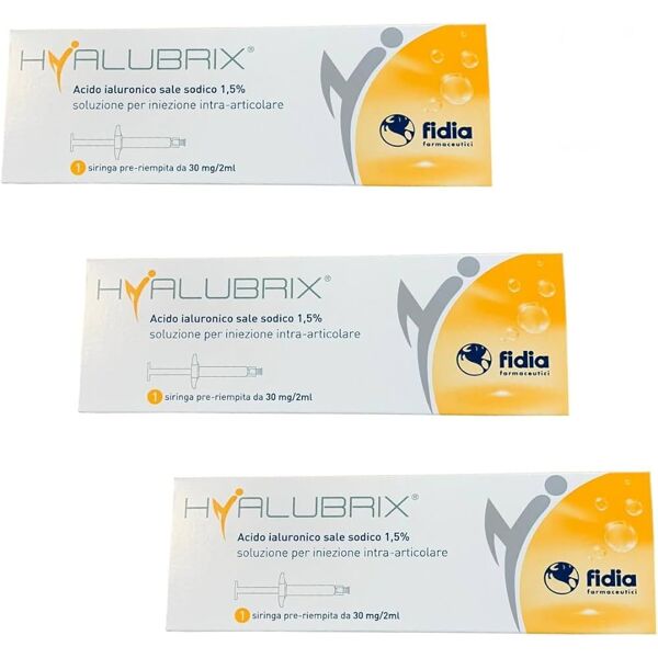 fidia farmaceutici spa hyalubrix 3 siringhe preriempite 30 mg/2 ml acido ialuronico sale sodico 1,5%