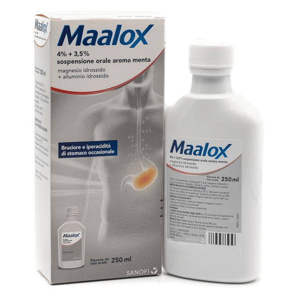 maalox sospensione orale antiacido aroma menta 250 ml