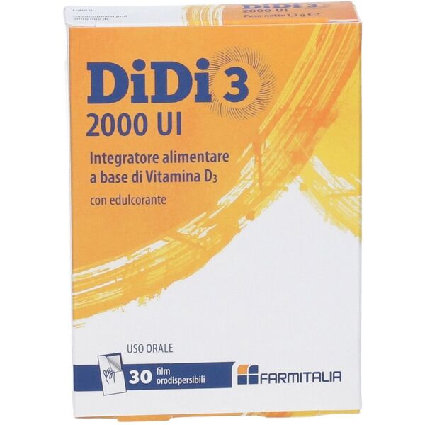 farmitalia ind.chim.farm. srl didi3 vitamina d3 integratore 2000 ui 30 film orodispersibili