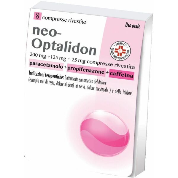 neooptalidon neo-optalidon paracetamolo/propofenazione 8 compresse rivestite