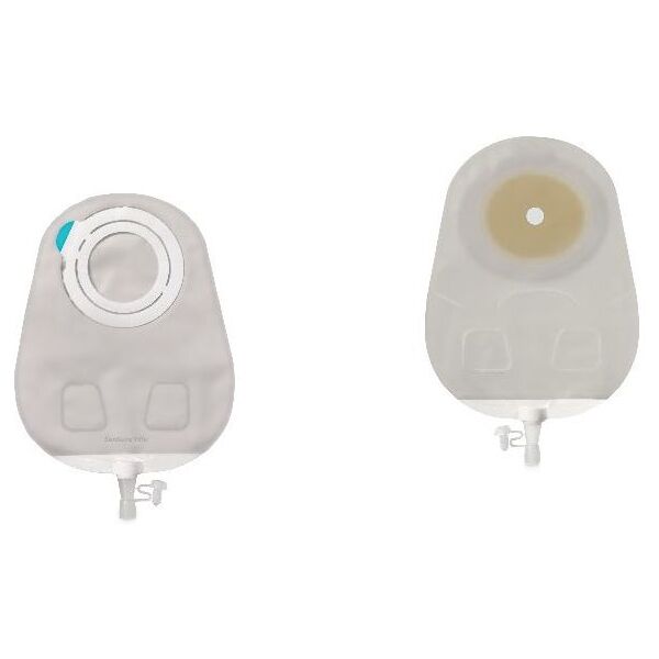 coloplast sensura mio flex sistema 2 pezzi con aggancio adesivo sacca multichamber per urostomia trasparente 35mm da 550 ml 30 pezzi