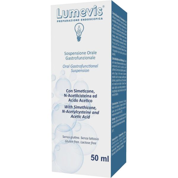 centro prodotti servizi f.srl lumevis sospensione orale monouso a base di simeticone n-acetilcisteina e acido acetico da utilizzare in preparazione di esami clinici ambito gastroscopico 50 ml