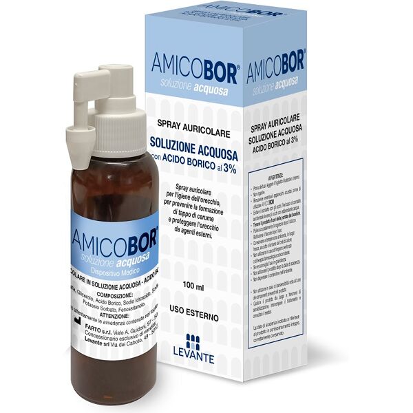 farto srl soluzione acquosa per irrigazione dell'orecchio amicobor 100 ml