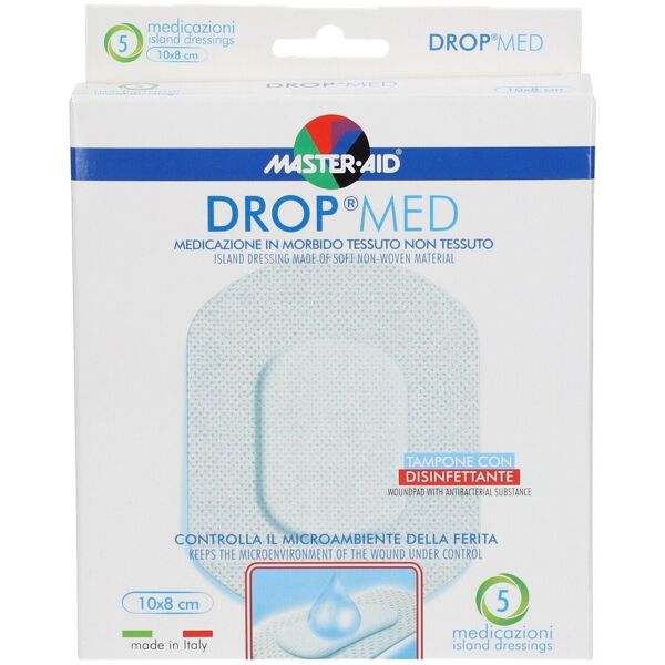 master aid drop med dropmed compressa autoadesiva 10x8cm 5 pezzi
