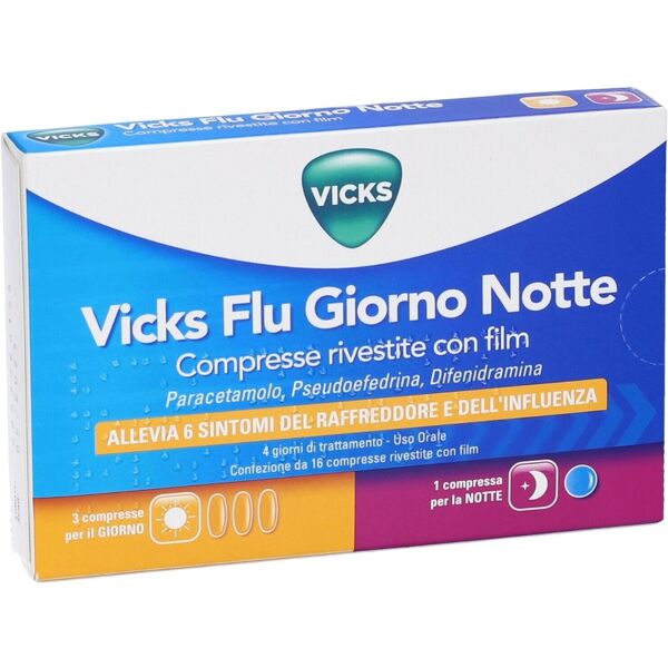 vicks flu giorno e notte 12 compresse giorno + 4 compresse notte