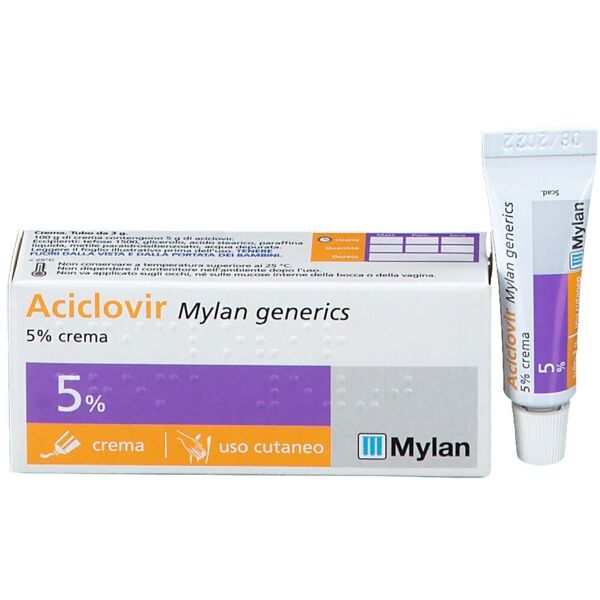 mylan aciclovir generics 5% herpes crema 3g