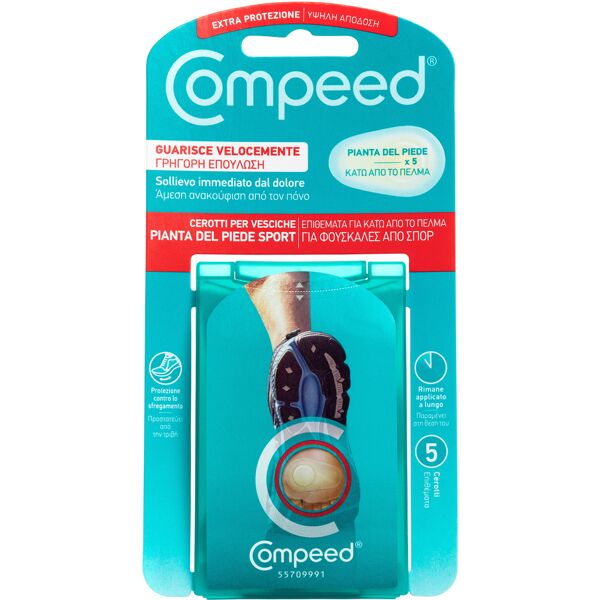 compeed cerotti per vesciche pianta piede sport 5 pezzi