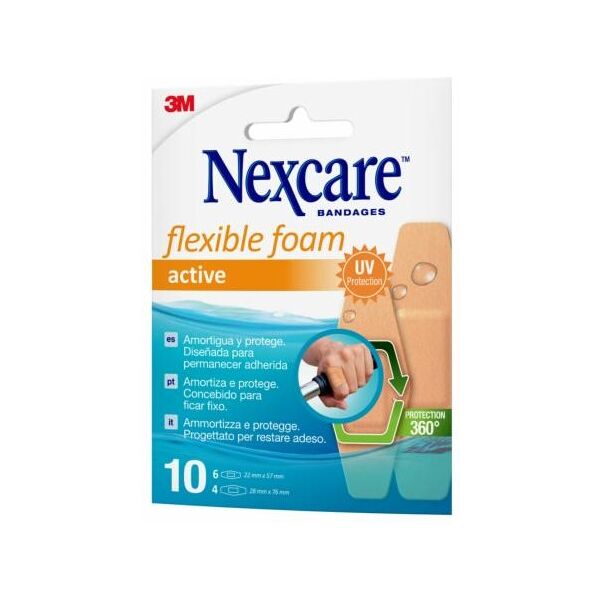 nexcare cerotto preparato 3m active 360 gradi n1010asdx02 assortiti 2 misure 6 cerotti 22x57mm + 4 cerotti 28x76mm