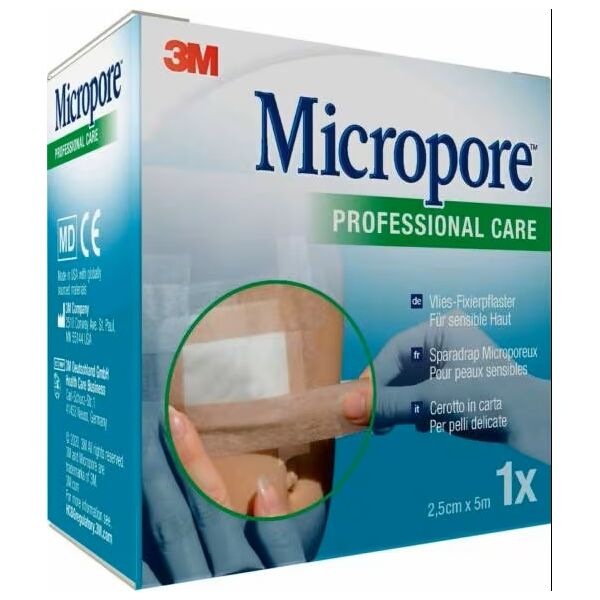 micropore cerotto in carta 3m surgical tape tan m5x25mm