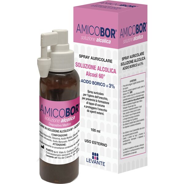 farto srl soluzione alcolica per irrigazione dell'orecchio amicobor 100 ml