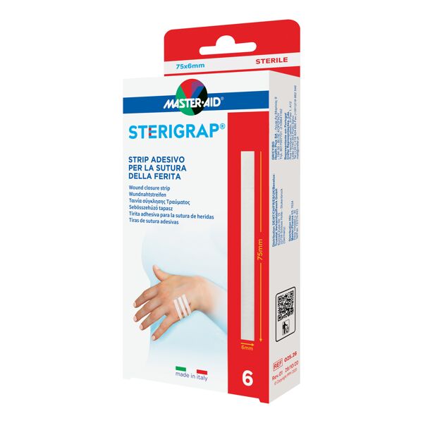pietrasanta pharma spa master-aid sterigrap strip adesivo sutura ferite 75x6 mm 6 pezzi