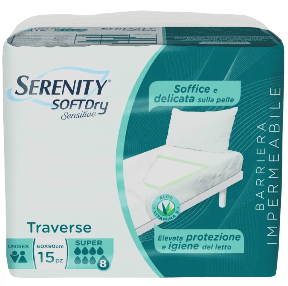 serenity soft dry sensitive traversa assorbente super 60x90 15 pezzi