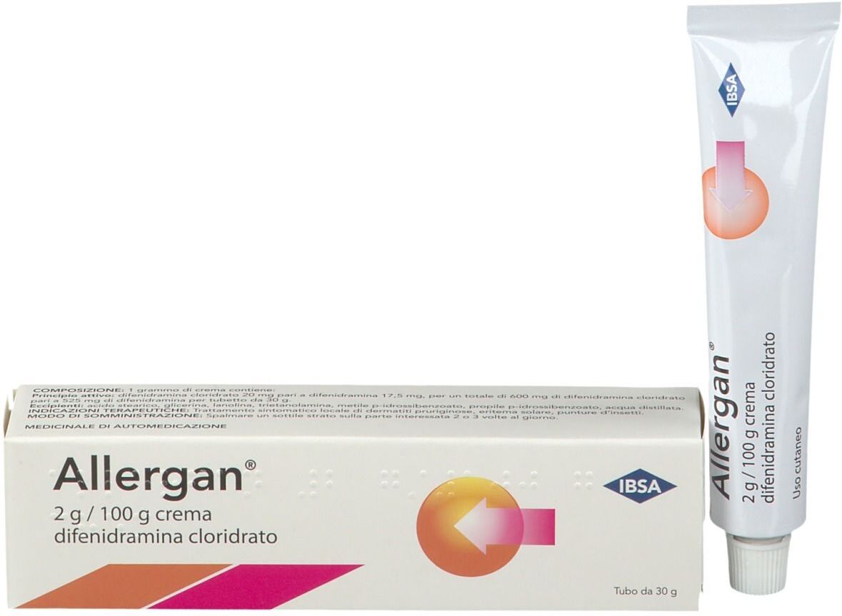 allergan crema antistaminica 2 g/100 g difenidramina 30 g