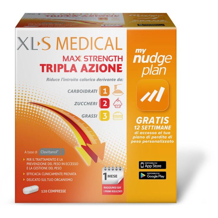 xls medical max strenght xls medical max strength integratore dietetico tripla azione 120 compresse