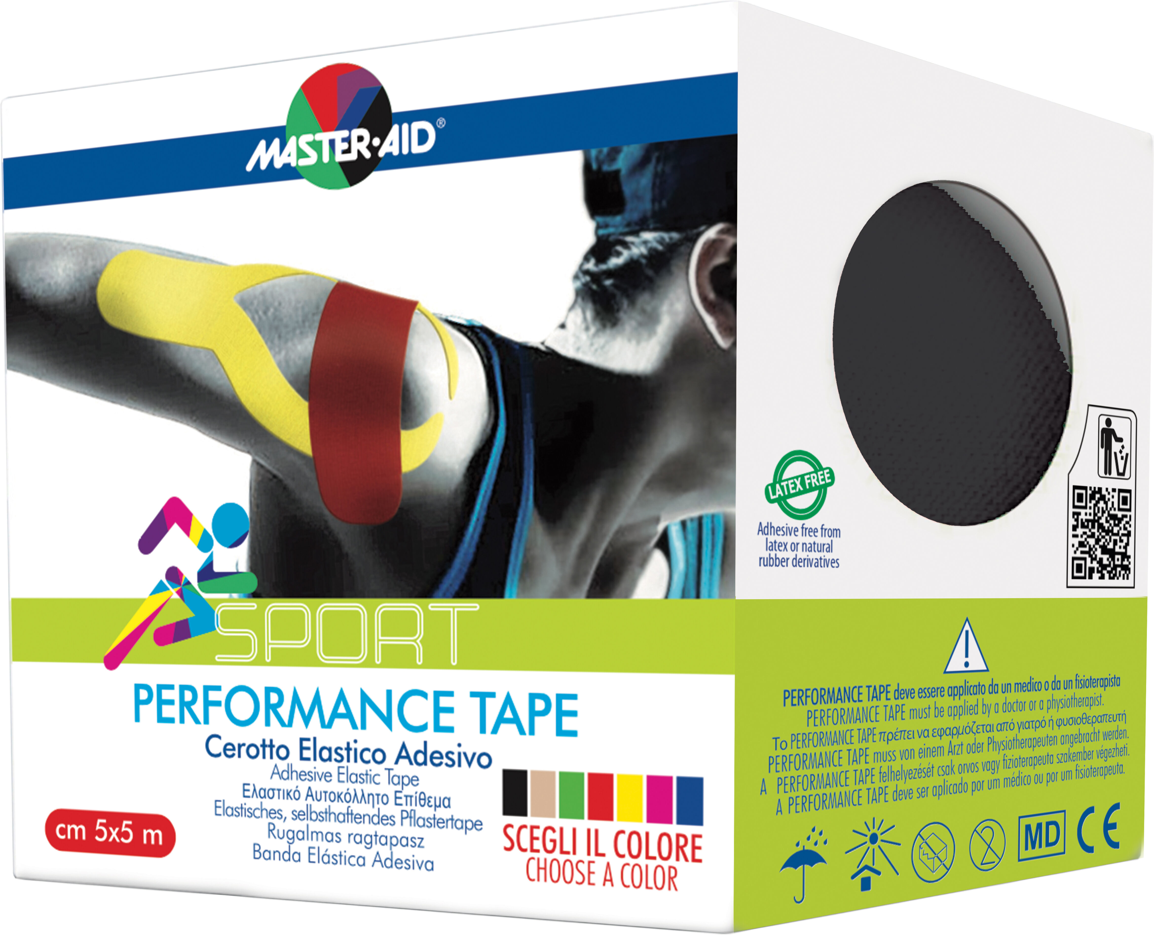 pietrasanta pharma spa master-aid sport perform black taping neuromuscolare 5 x 500 cm