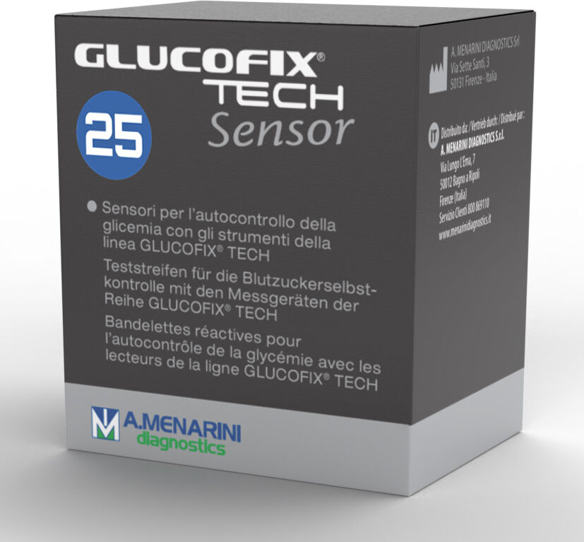 a.menarini diagnostics strisce misurazione glicemia glucofix tech sensor 25 pezzi