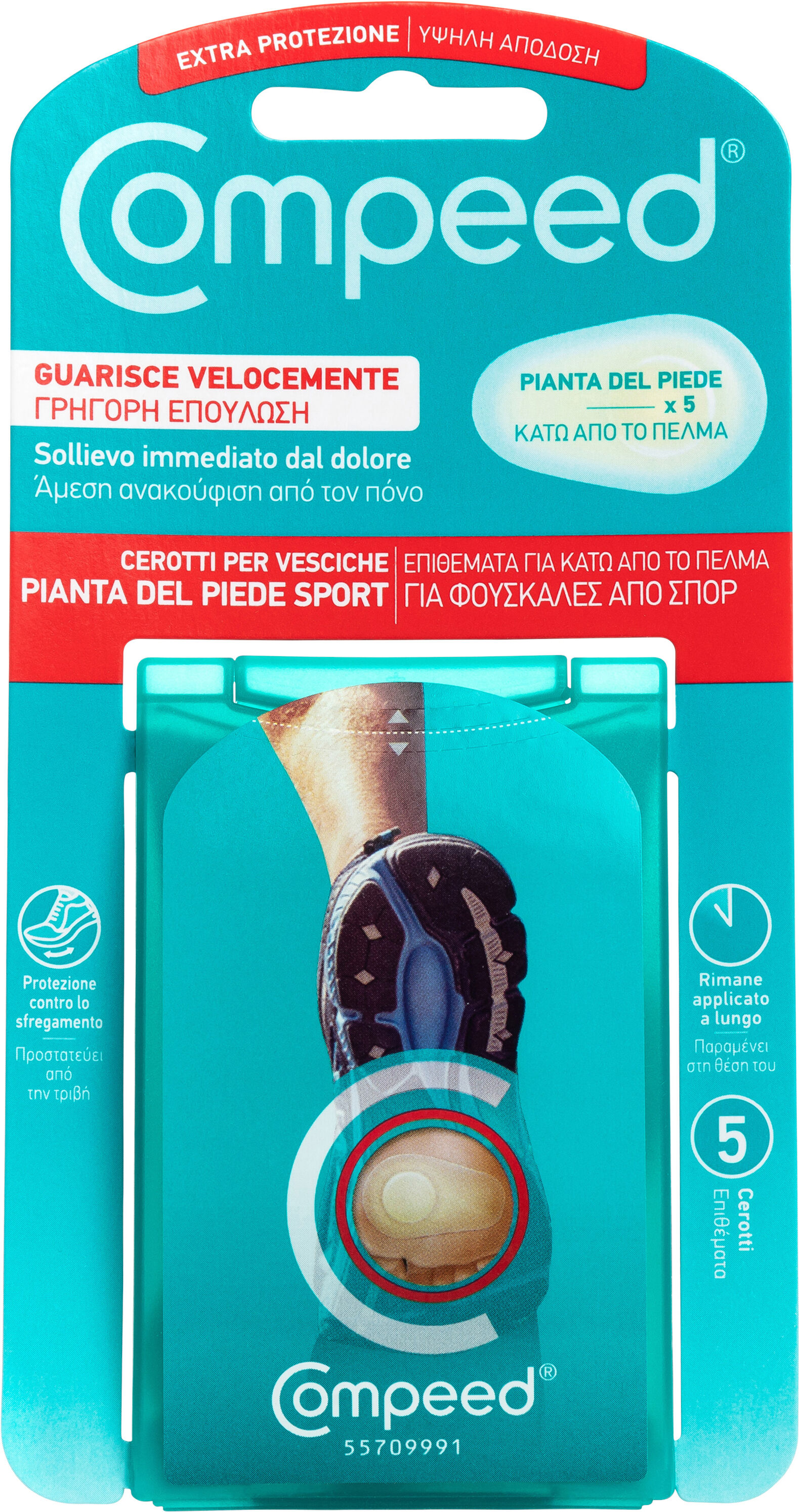 compeed cerotti per vesciche pianta piede sport 5 pezzi