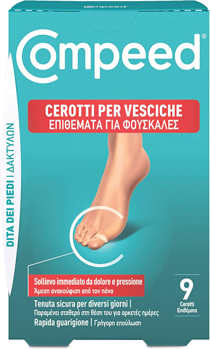 compeed cerotto vesciche dita dei piedi 9 pezzi carton