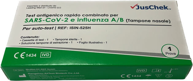 leading med srl test antigenico rapido covid-19 alltest autodiagnostico determinazione qualitativa antigeni sars-cov-2 e influenza a+b in tamponi nasali mediante immunocromatografia