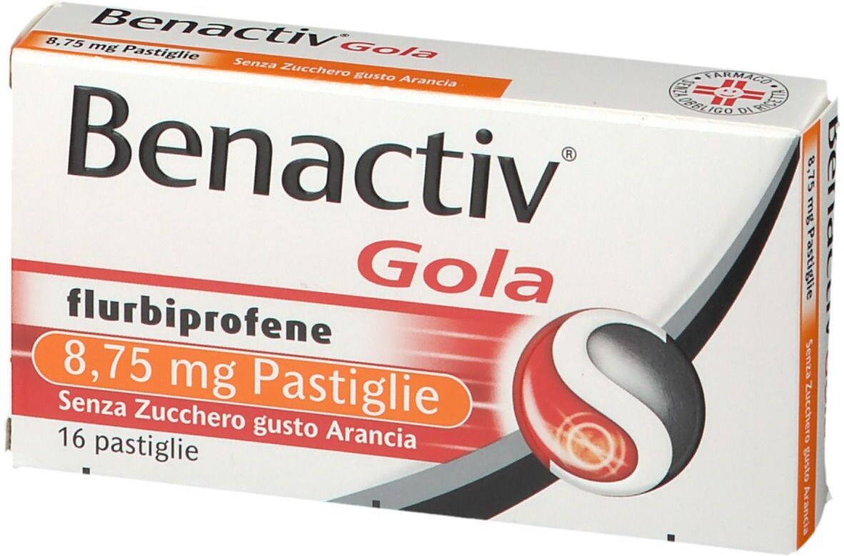 Gola Pastiglie Senza Zucchero Gusto Arancia Flurbiprofene 16 Pastiglie