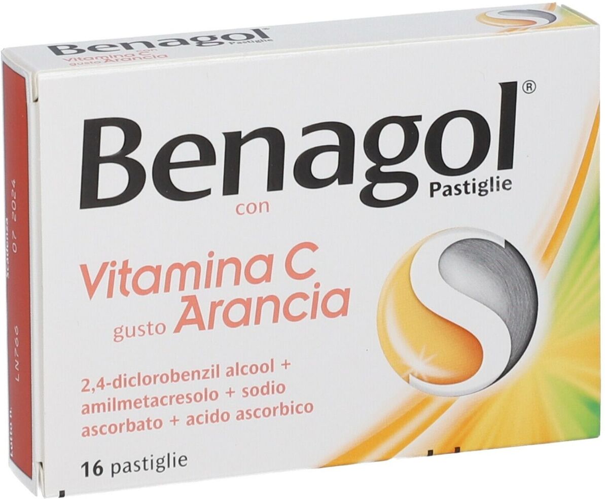 Gola Benagol Pastiglie Vitamina C Gusto Arancia Antisettico Cavo Orale 16 Pastiglie