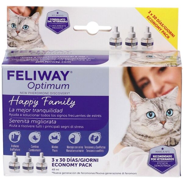 feliway optimum ricarica diffusore anti-stress gatti 3x48 ml