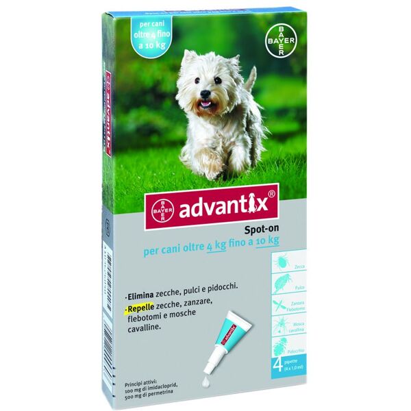 advantix spot-on cani da 4 a 10 kg 4 pipette monodose 1 ml