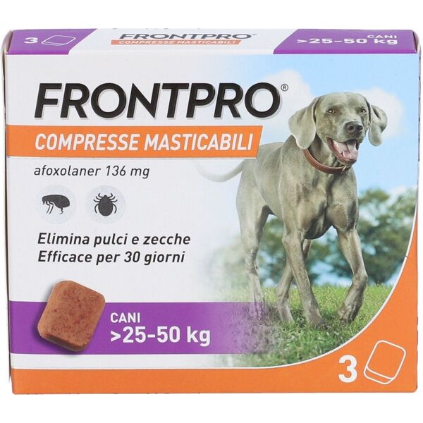 frontpro contro pulci e zecche per cani 25-50 kg 3 compresse masticabili