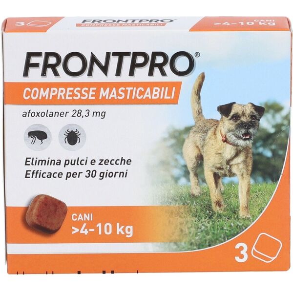 frontpro contro pulci e zecche 28,3 mg per cani 4-10kg 3 compresse masticabili