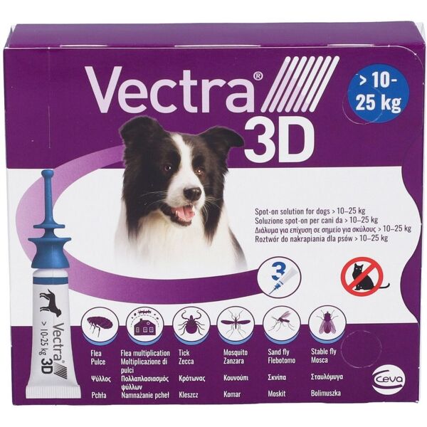 ceva vectra 3d blu spot-on cani da 10 a 25 kg 3 pipette monodose