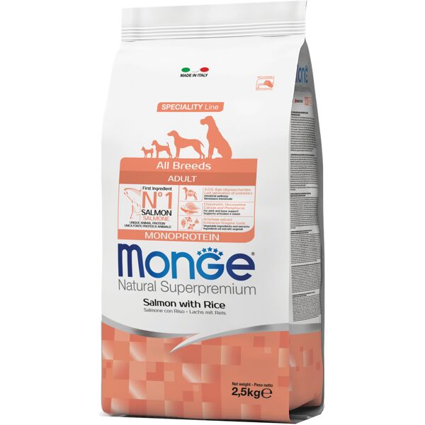 monge & c. spa monge all breeds adult salmone & riso 2500 g