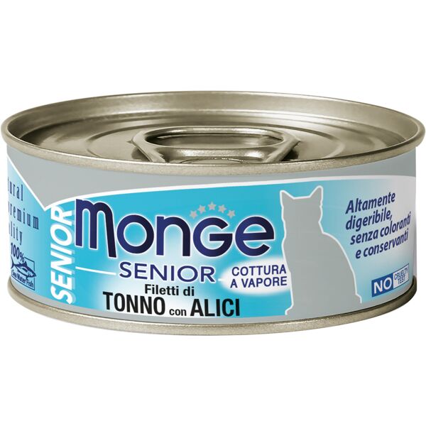 monge & c. spa monge natural quality gatto monge jelly filetti di tonno/acciughine senior 80 g