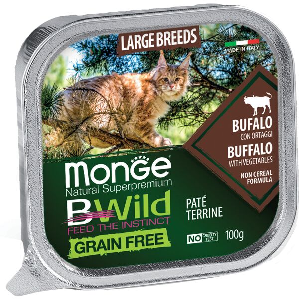 monge bwild cat large breeds bufalo/ortaggi 100 g