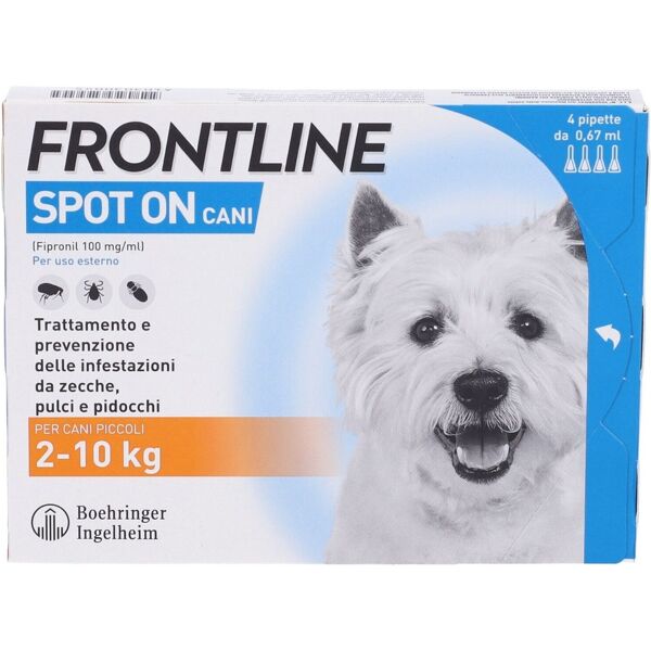 frontline spot-on cani taglia piccola 2-10 kg 4 pipette monodose