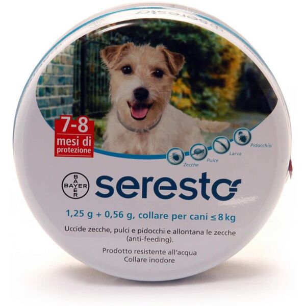 seresto collare antiparassitario 38 cm per cani meno di 8 kg 1,25 g + 0,56 g