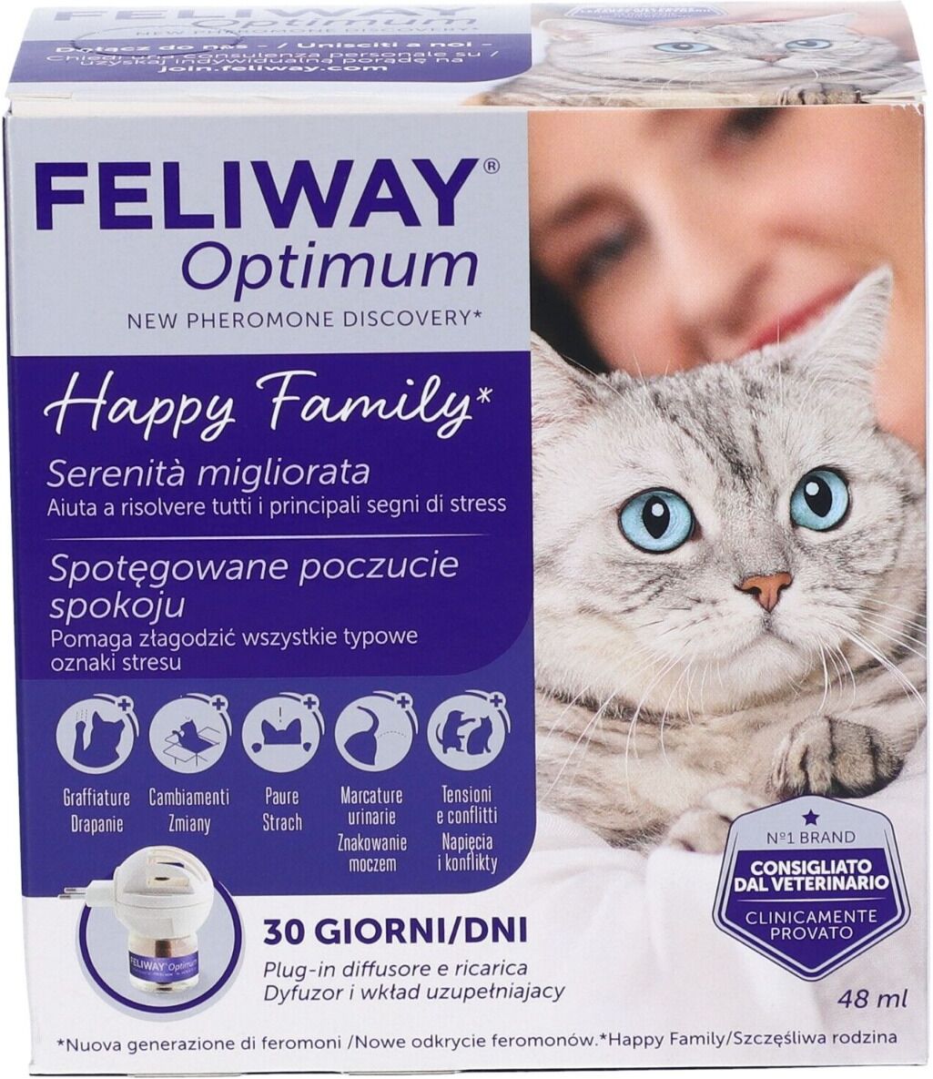 feliway optimum diffusore + ricarica per gatti 48 ml