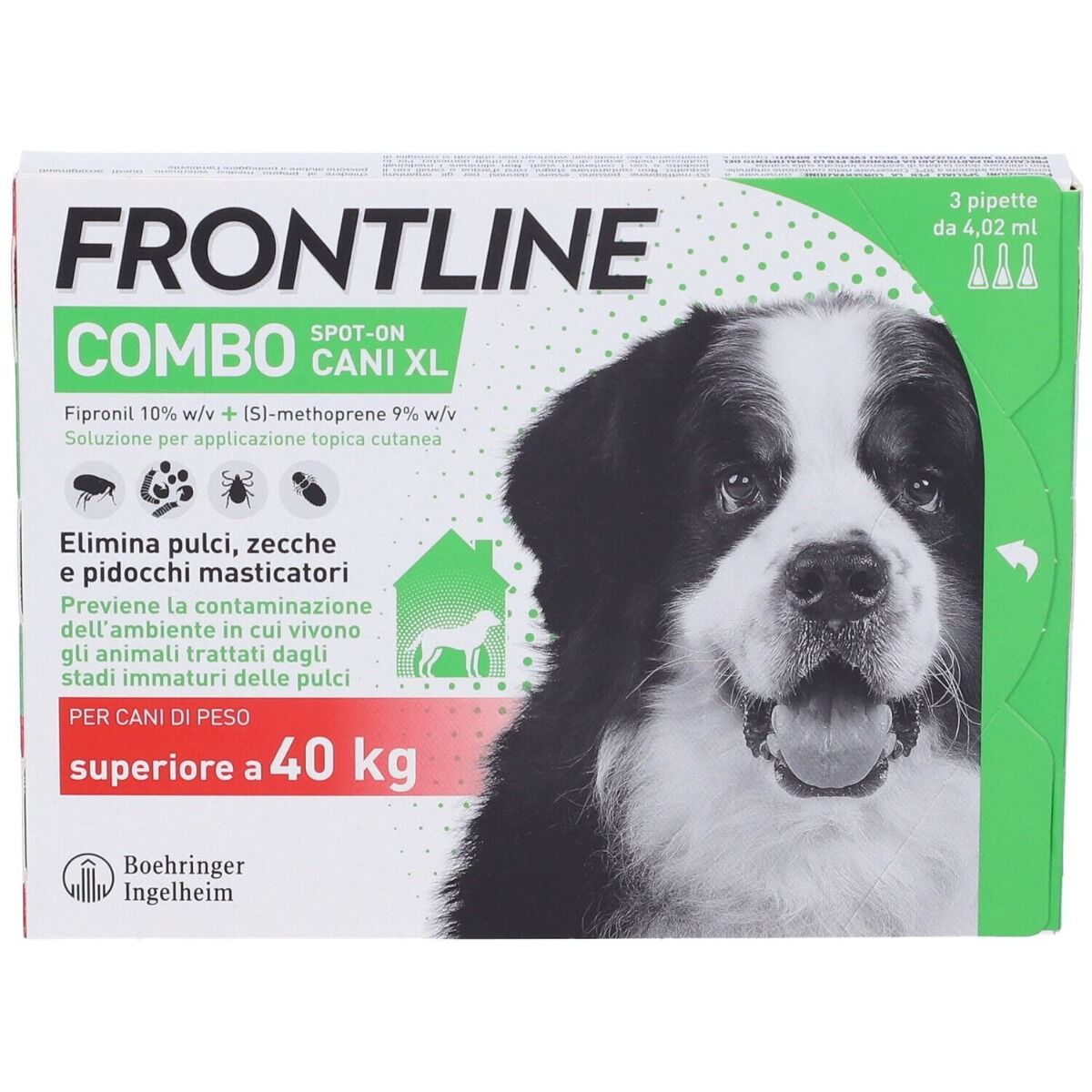 frontline combo soluzione spot-on cani taglia molto grande >40 kg 3 pipette monodose