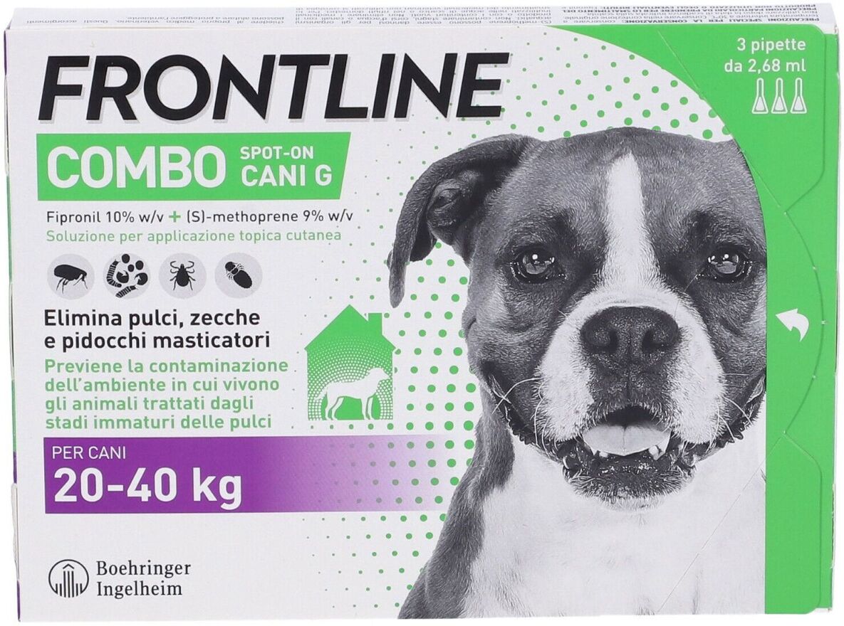 frontline combo soluzione spot-on cani taglia grande 20-40 kg 3 pipette monodose