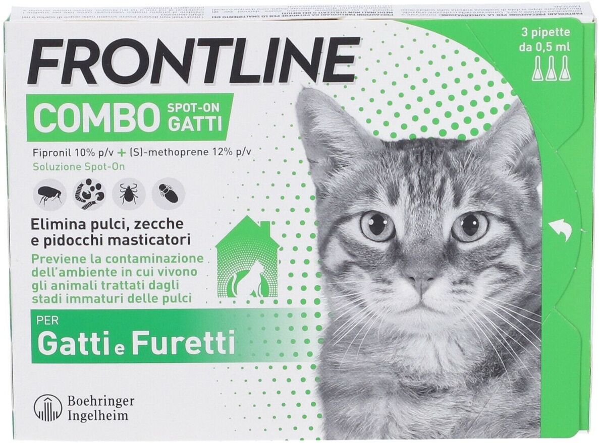 frontline combo soluzione spot-on gatti 3 pipette monodose