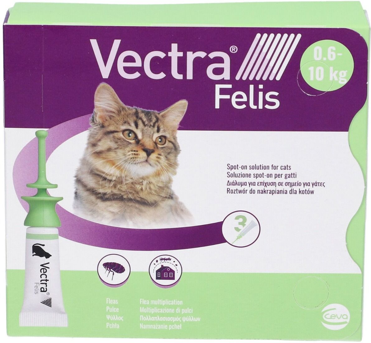 ceva vectra felis spot-on gatti 3 pipette monodose