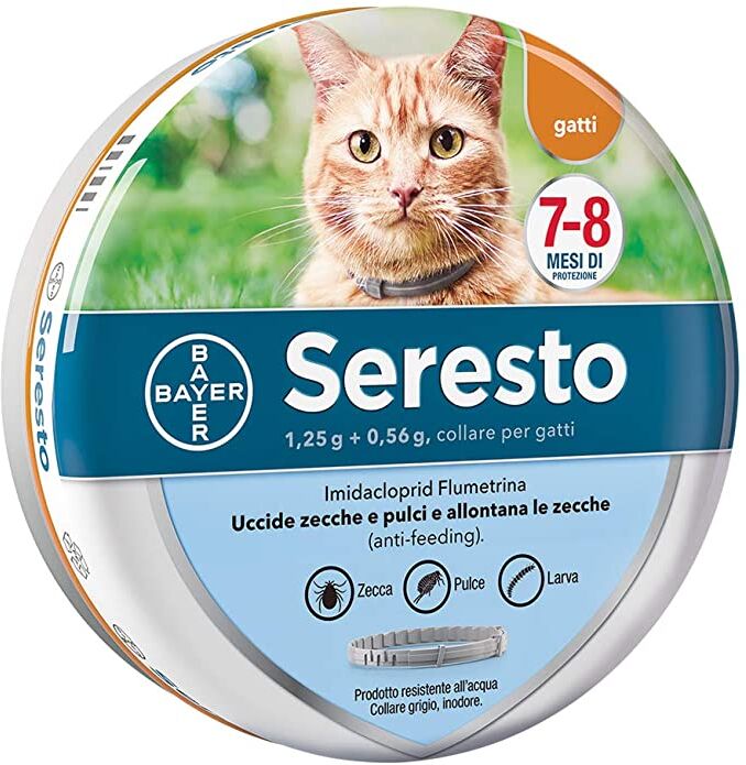 seresto collare antiparassitario per gatti 38 cm 1,25g + 0,56g