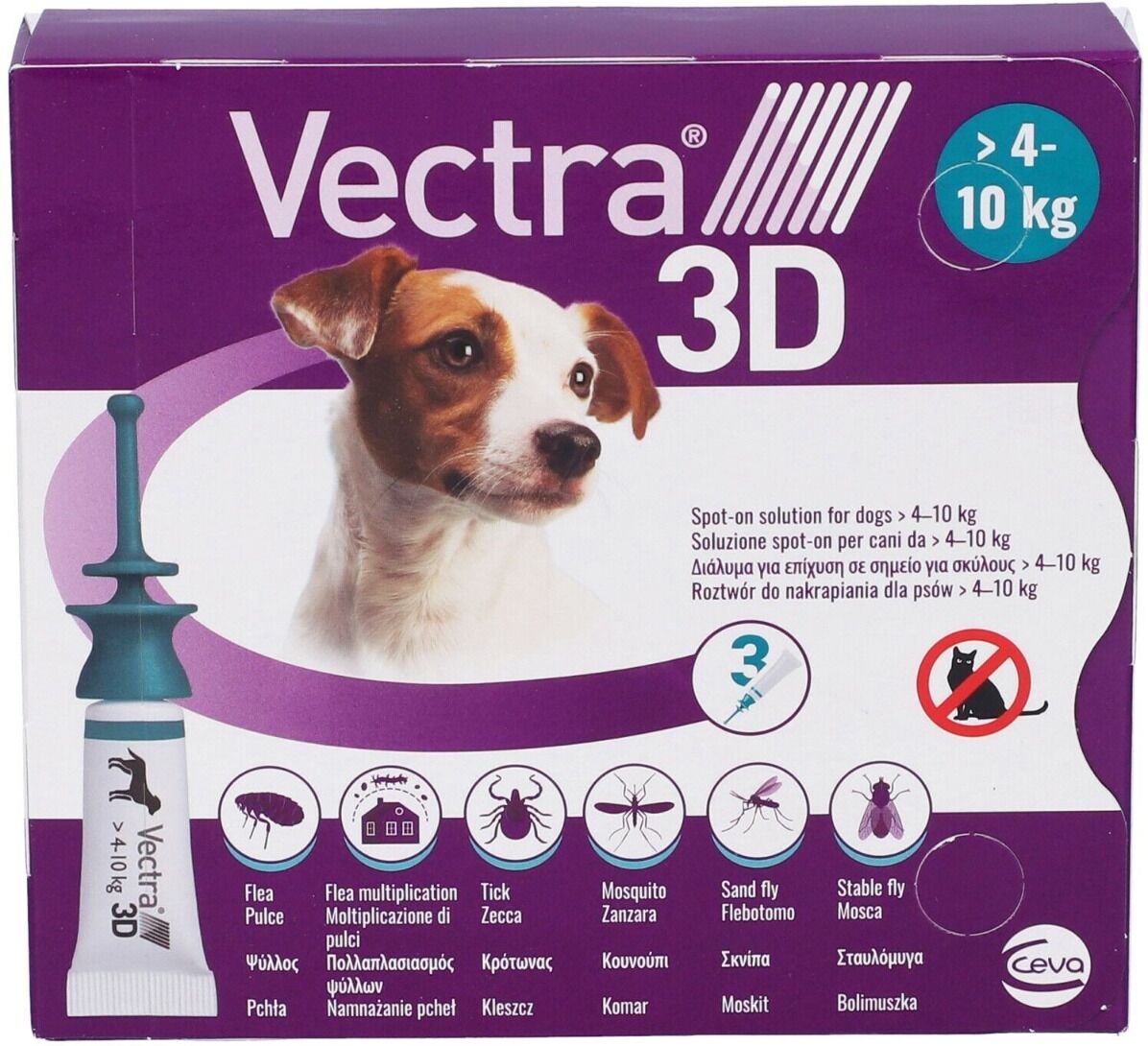 ceva vectra 3d verde spot-on cani da 4 a 10 kg 3 pipette monodose